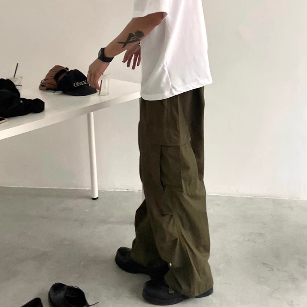 Technical Outdoor Pleated Cargo Pants