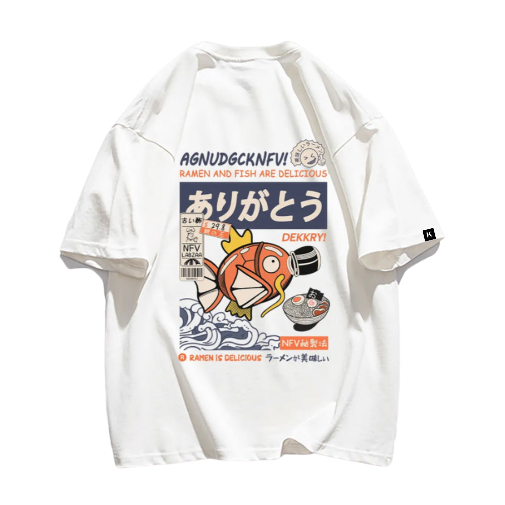 Cute Cartoon Fish Graphic T-Shirt