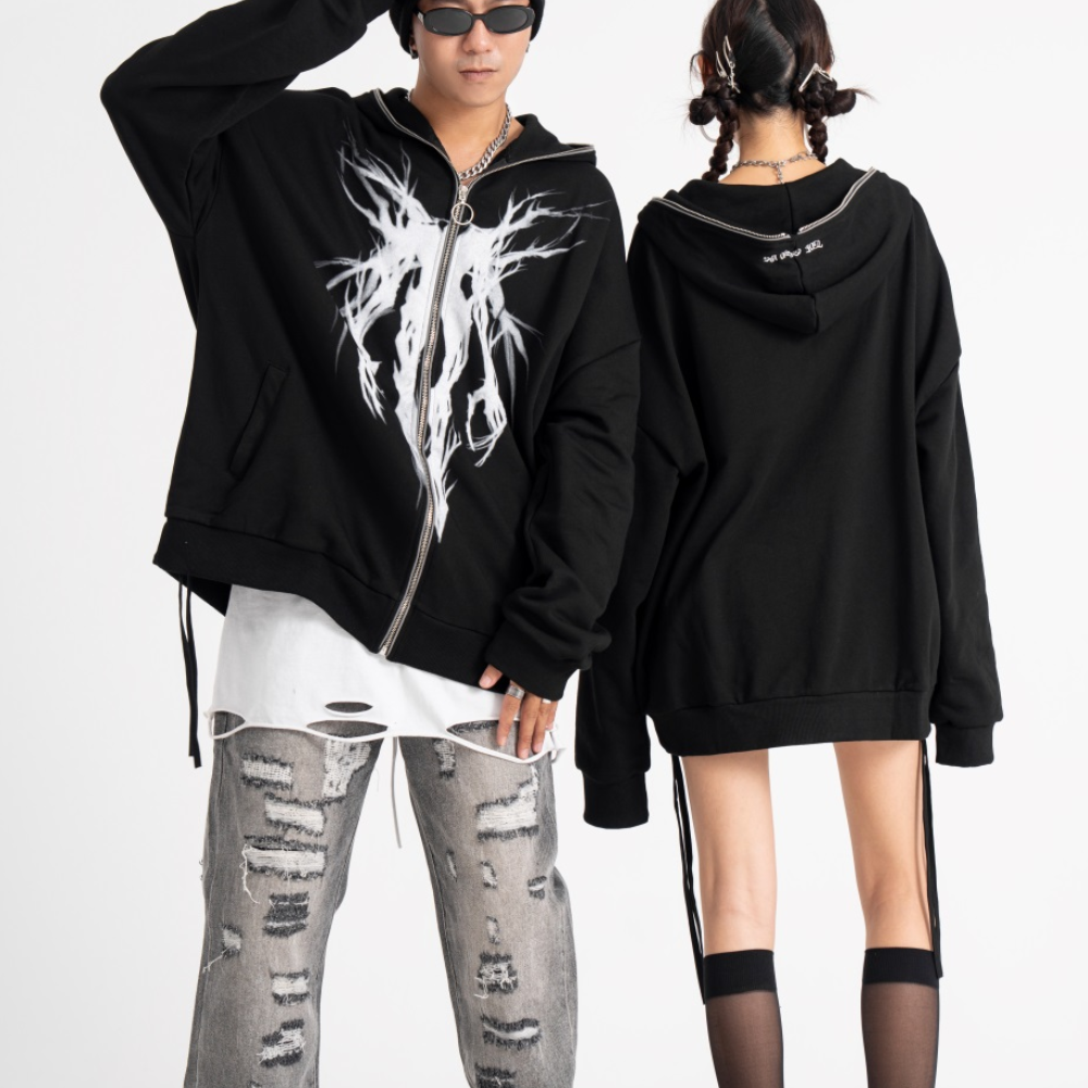 American Punk Bold Print Hoodie