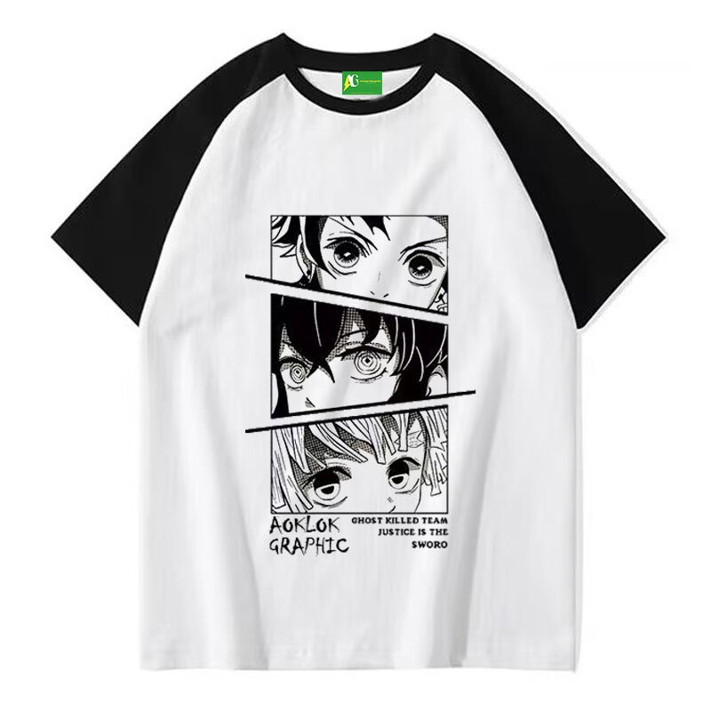 AG Japanese Demon Slayer: Kimetsu no Yaiba Simple Shoulder Short Sleeves