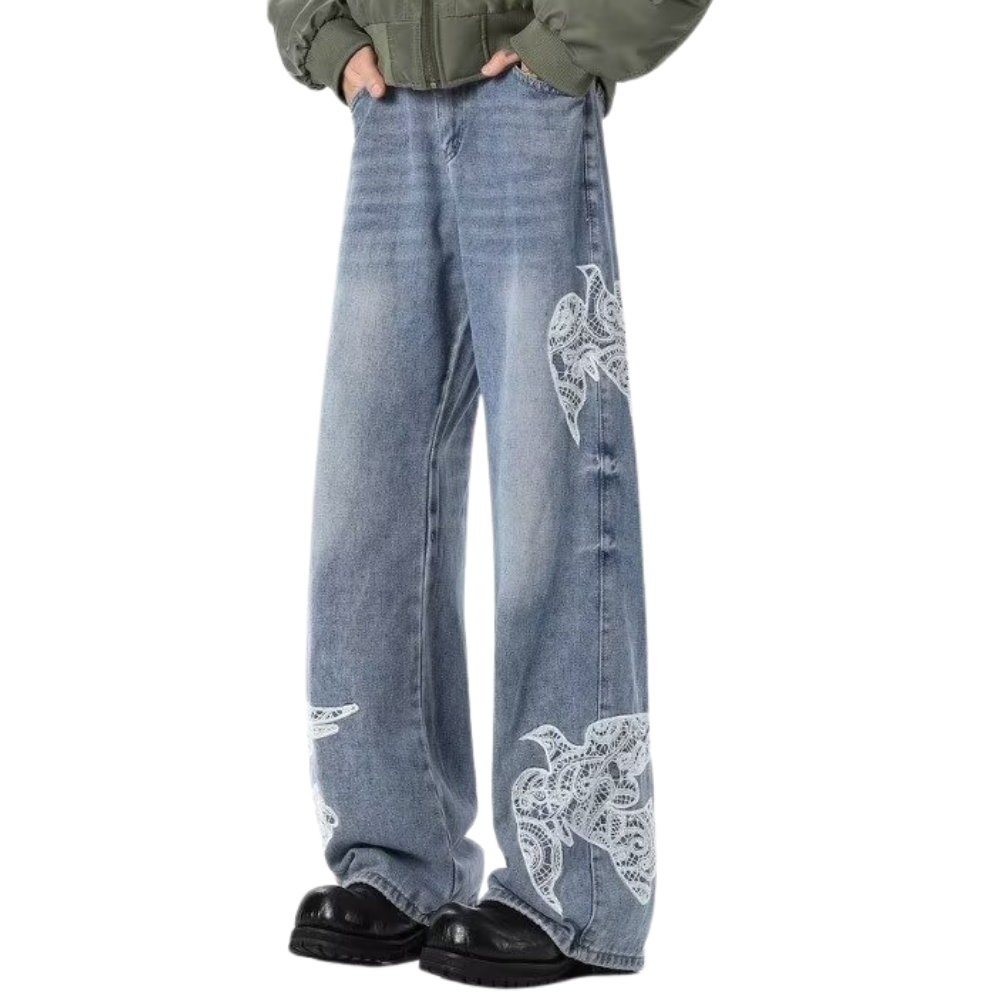 Unseen Echoes Freedom in Stitches Jeans