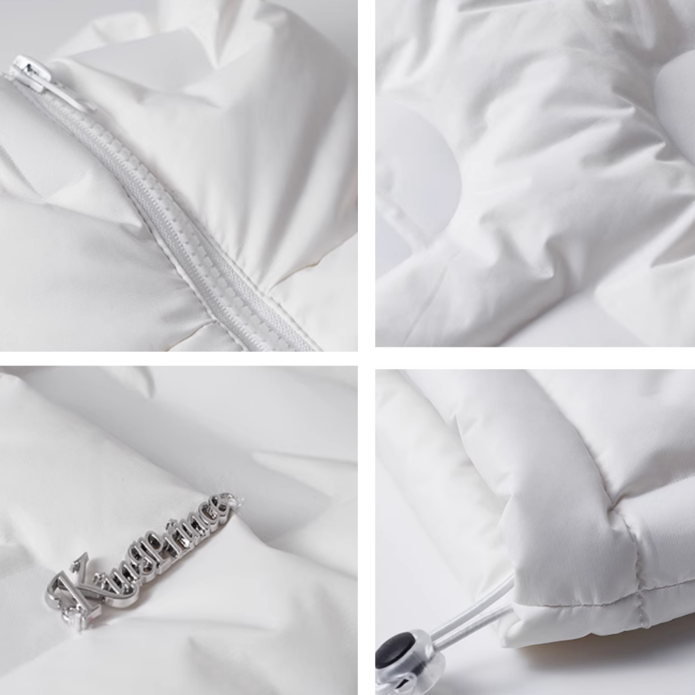 Women's White Zipper Down Jacket