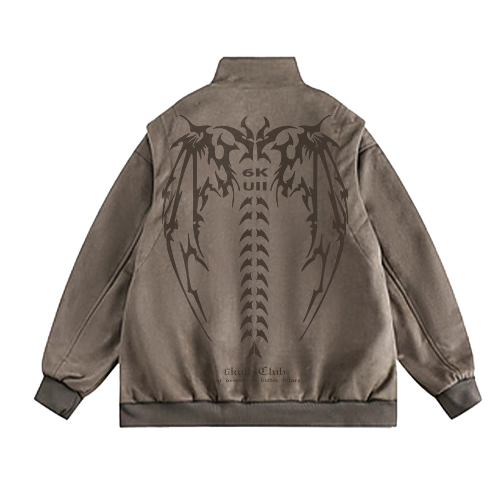 6Kull Stand Collar Bone Wing Jacket