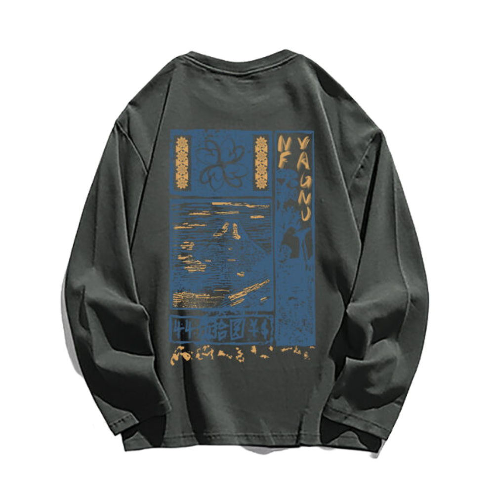 Vintage Graphic Print Long Sleeves