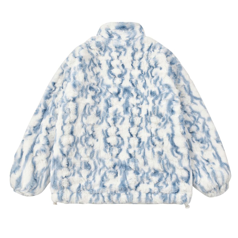 【NOW TREND】Solid Tie-Dyed Sherpa Coat