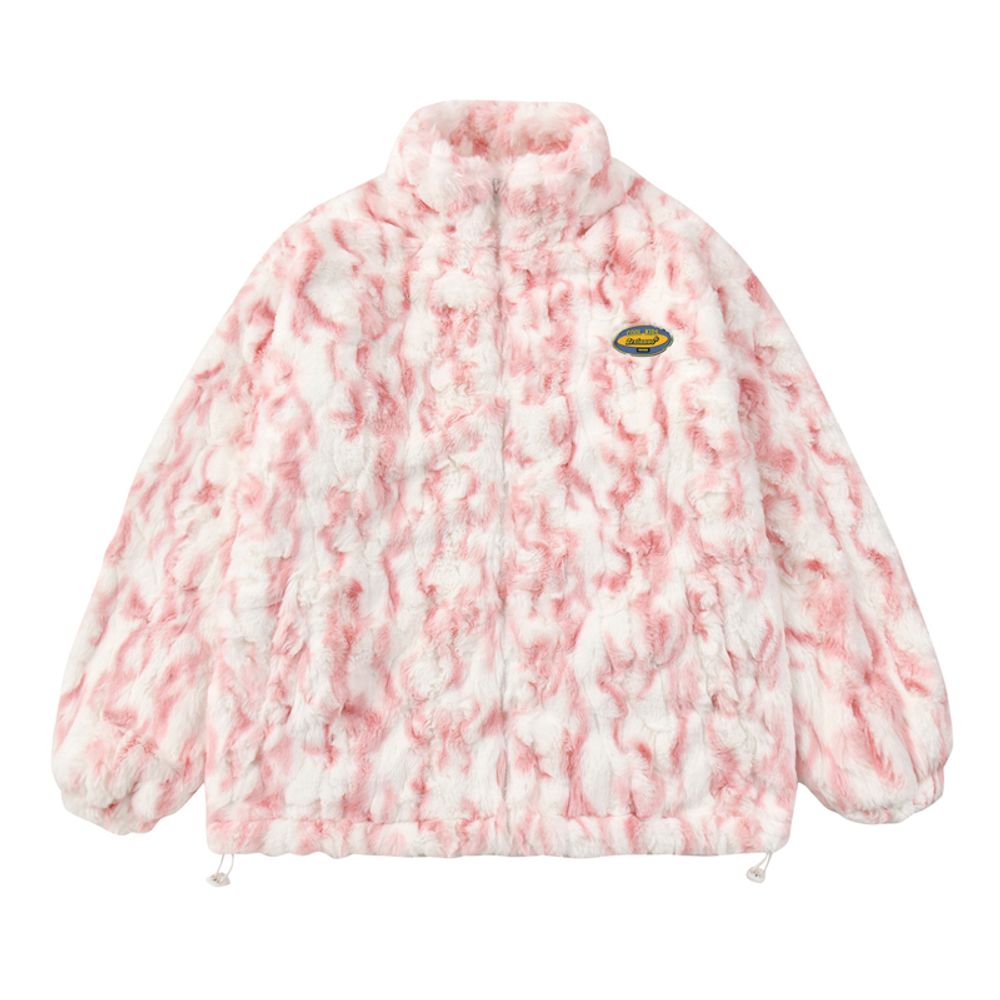 【NOW TREND】Solid Tie-Dyed Sherpa Coat