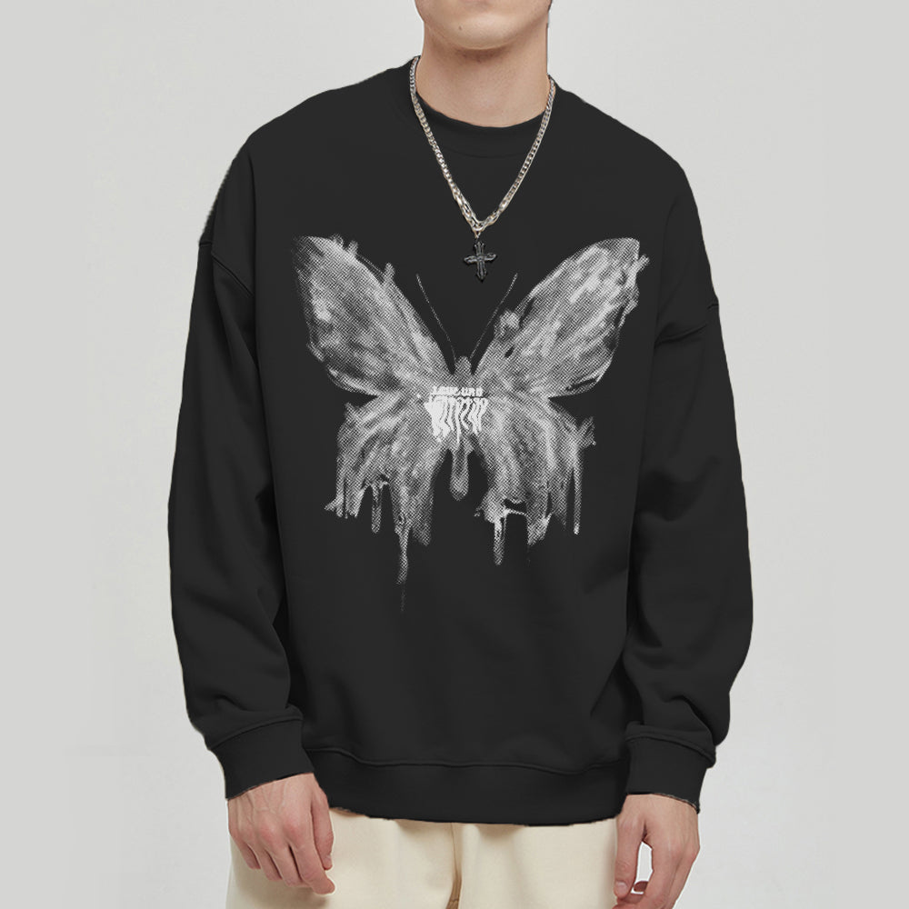 High Street Butterfly Graffiti Sweatshirt
