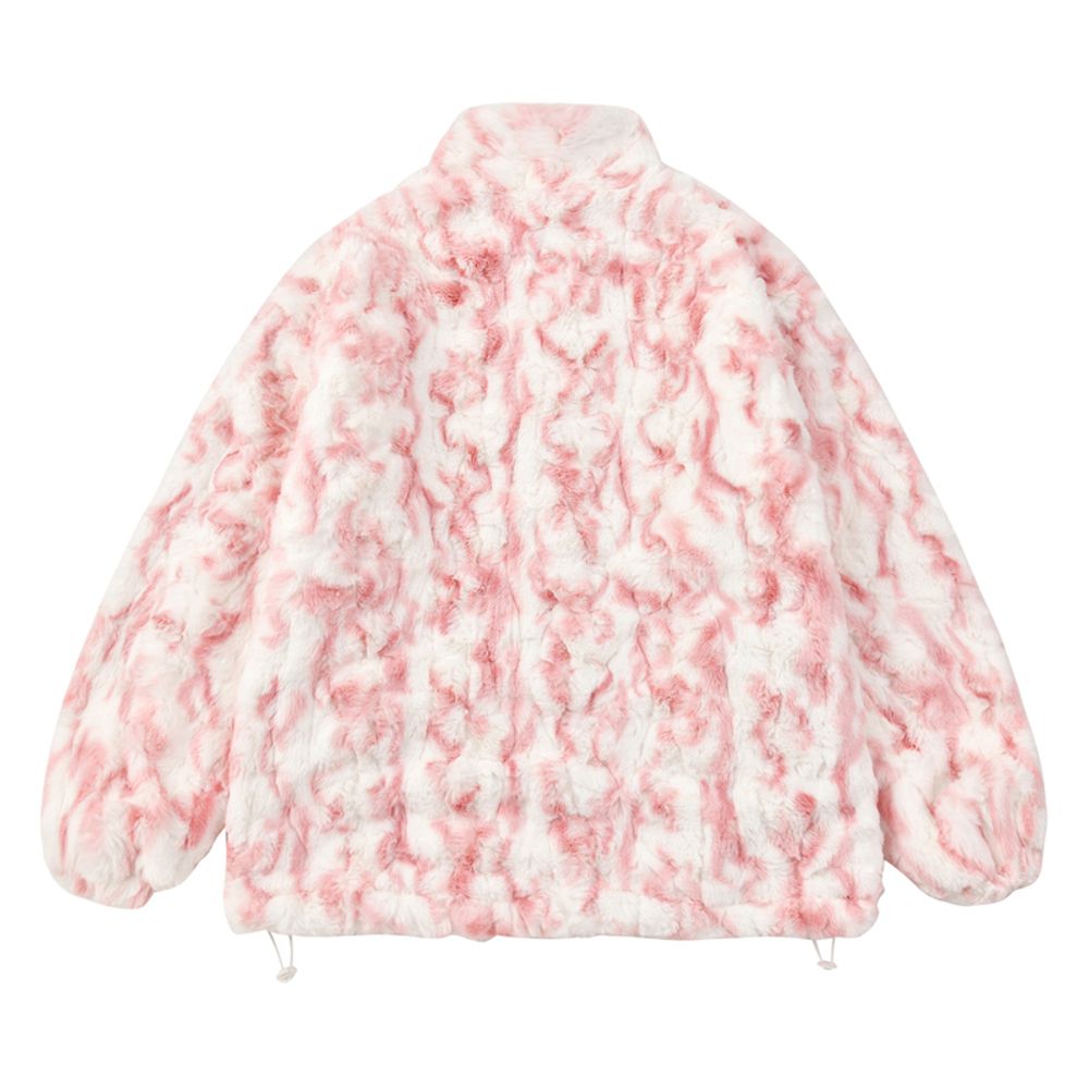 【NOW TREND】Solid Tie-Dyed Sherpa Coat