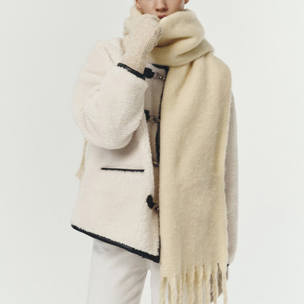 Solid Color Tassel Scarf