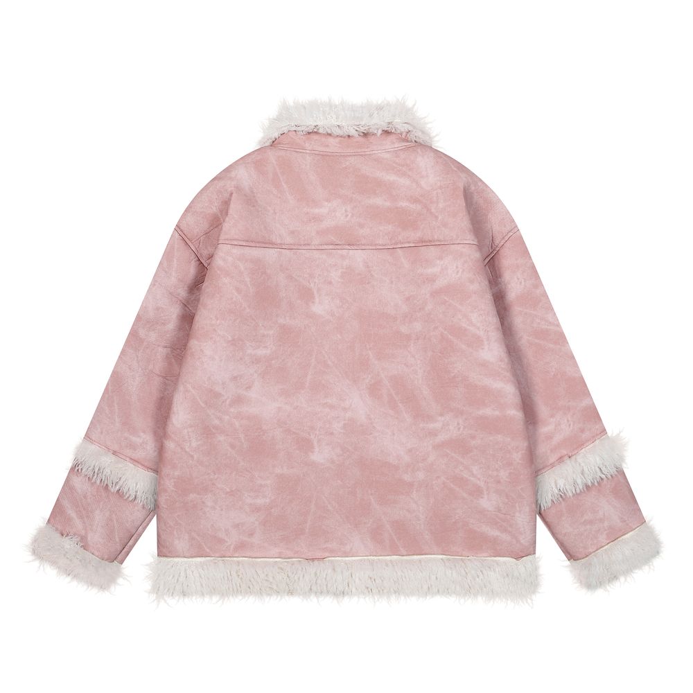 【NOW TREND】Retro Suede Fur Collar Coat