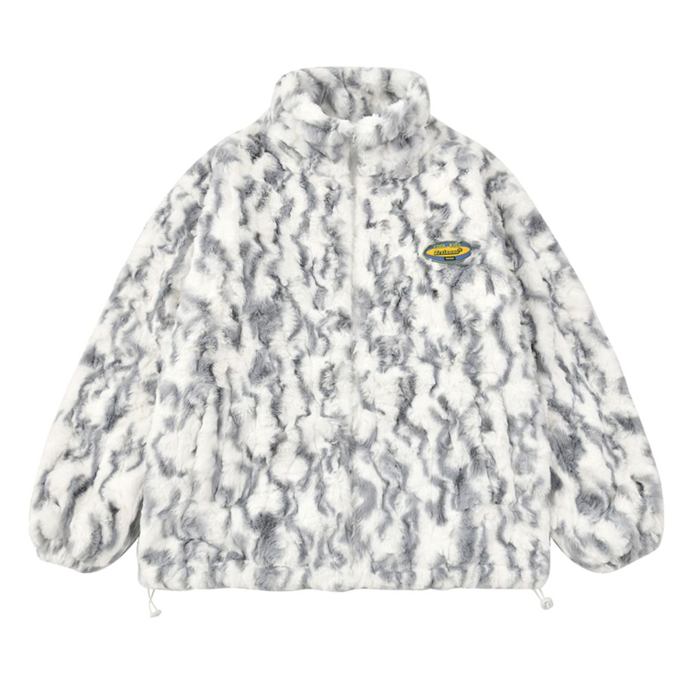 【NOW TREND】Solid Tie-Dyed Sherpa Coat