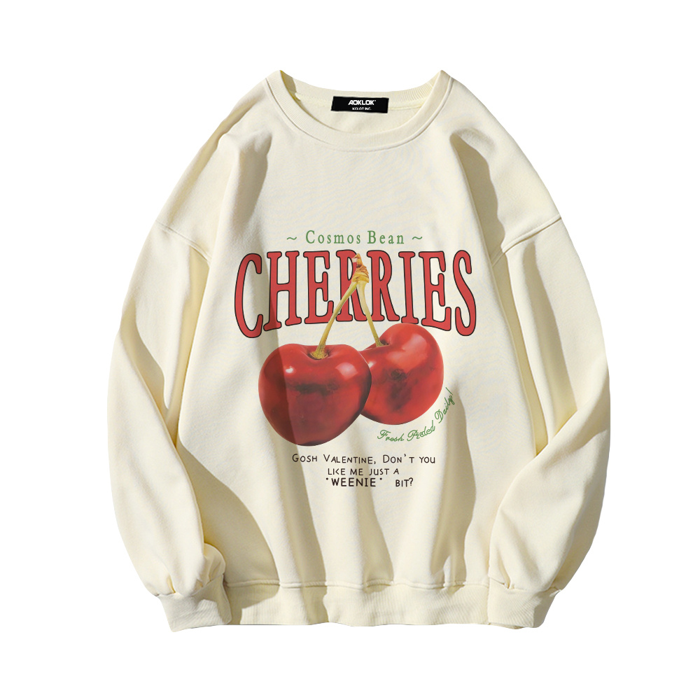 Sweet Cherry Print Cotton Sweatshirt