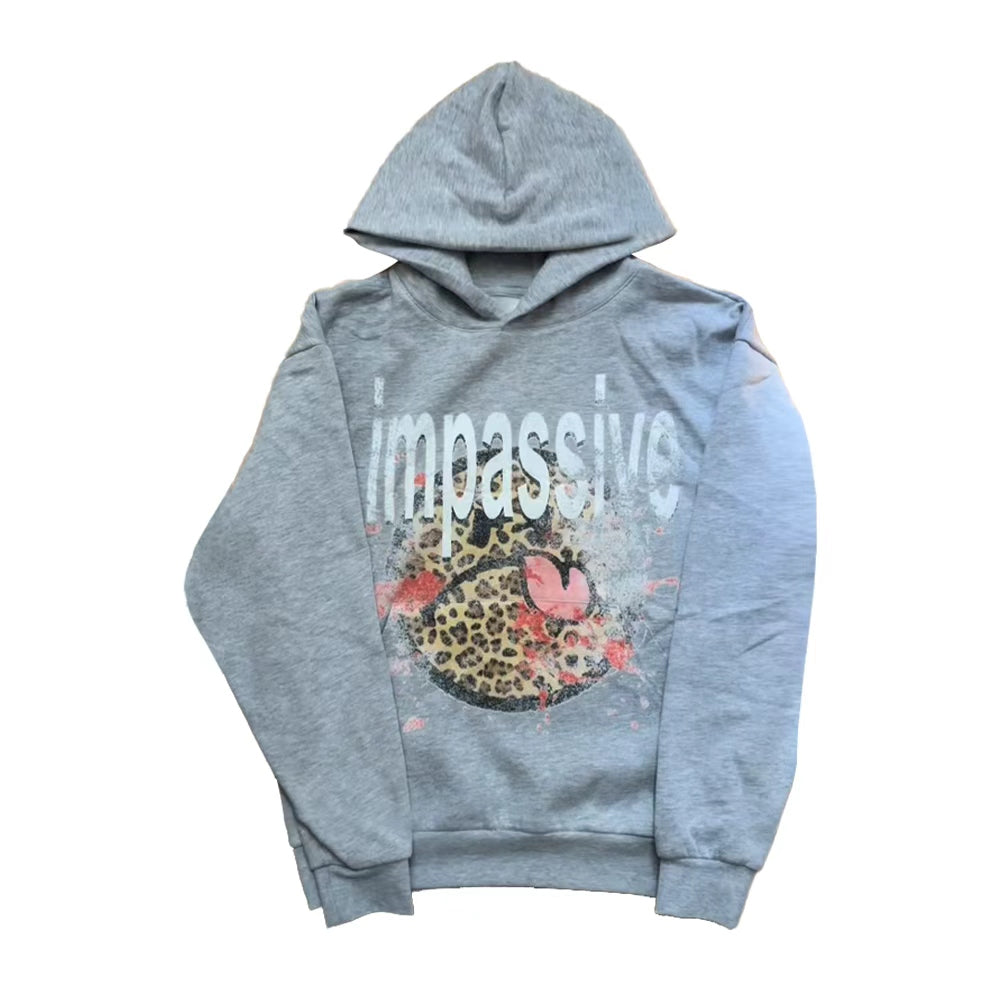 Unseen Echoes Impassive Leopard Heart Hoodie