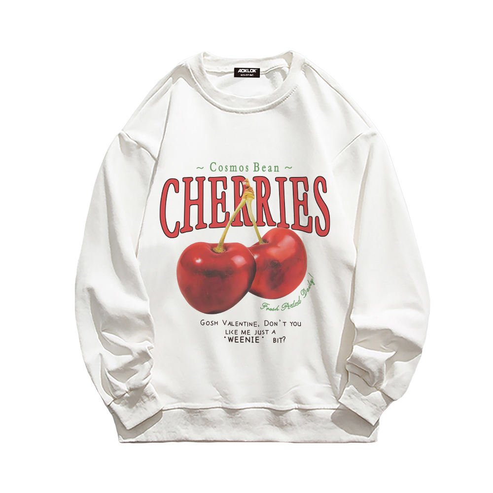 Sweet Cherry Print Cotton Sweatshirt