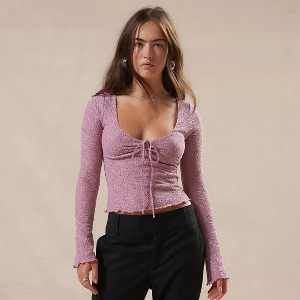 Women's Lace Jacquard Long Sleeve