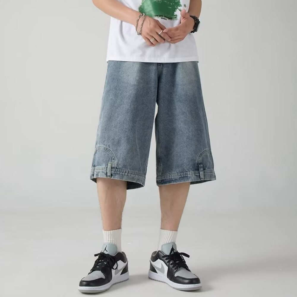 Retro Inverted Denim Shorts