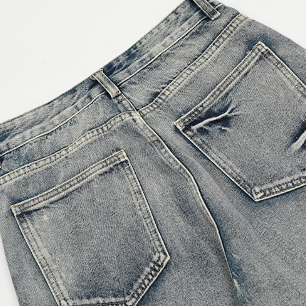 Women's High Street Washed Textured Jeans