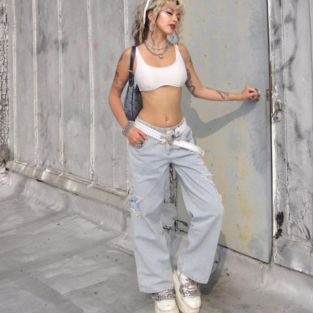 BAGGOUT Street Star Patchwork Baggy Jeans