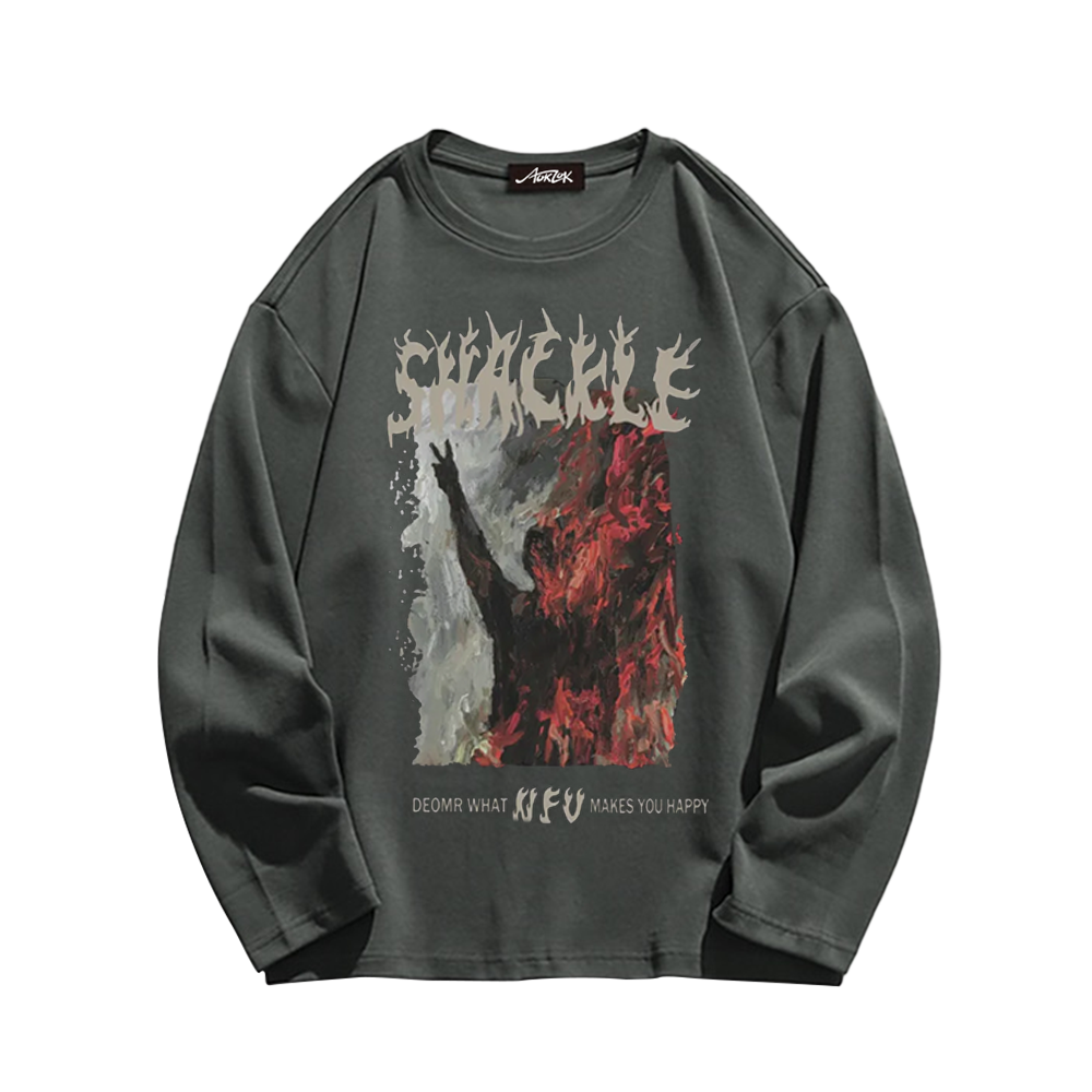 High Street Bold Graphic T-Shirt Long Sleeve Shirt