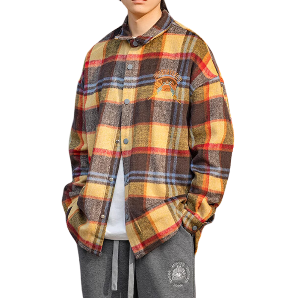 Eyes Letter Patch Embroidered Shirt