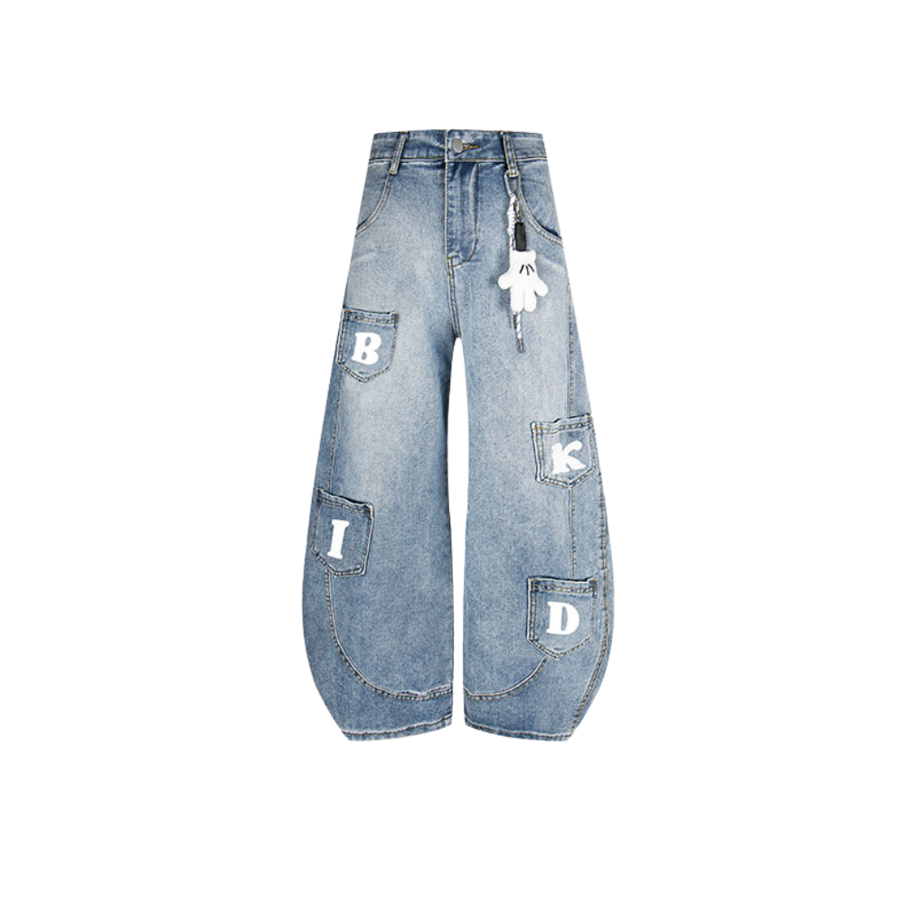 Unseen Echoes BKID™ Letter Patch Denim – Handcrafted Edition