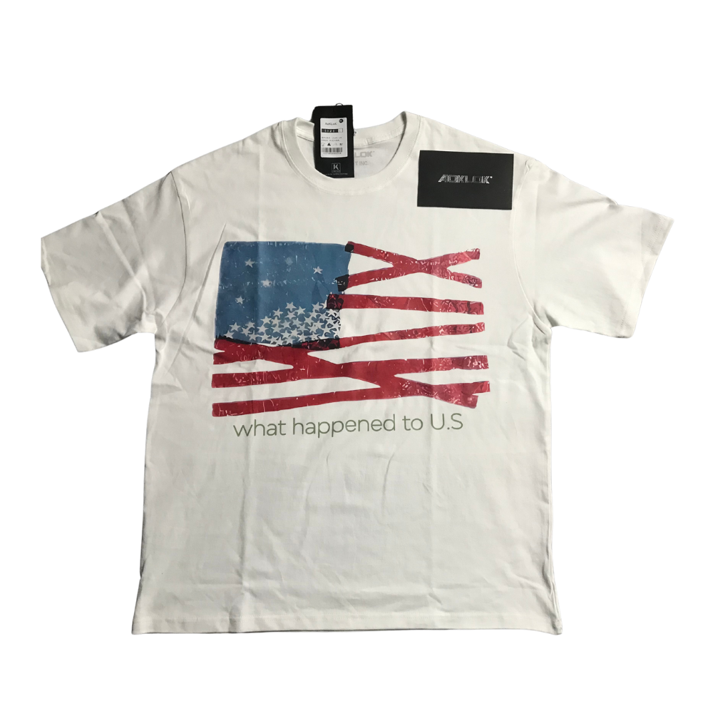 ART IN WAR What Happened to U.S.” Tee — Broken Flag Edition