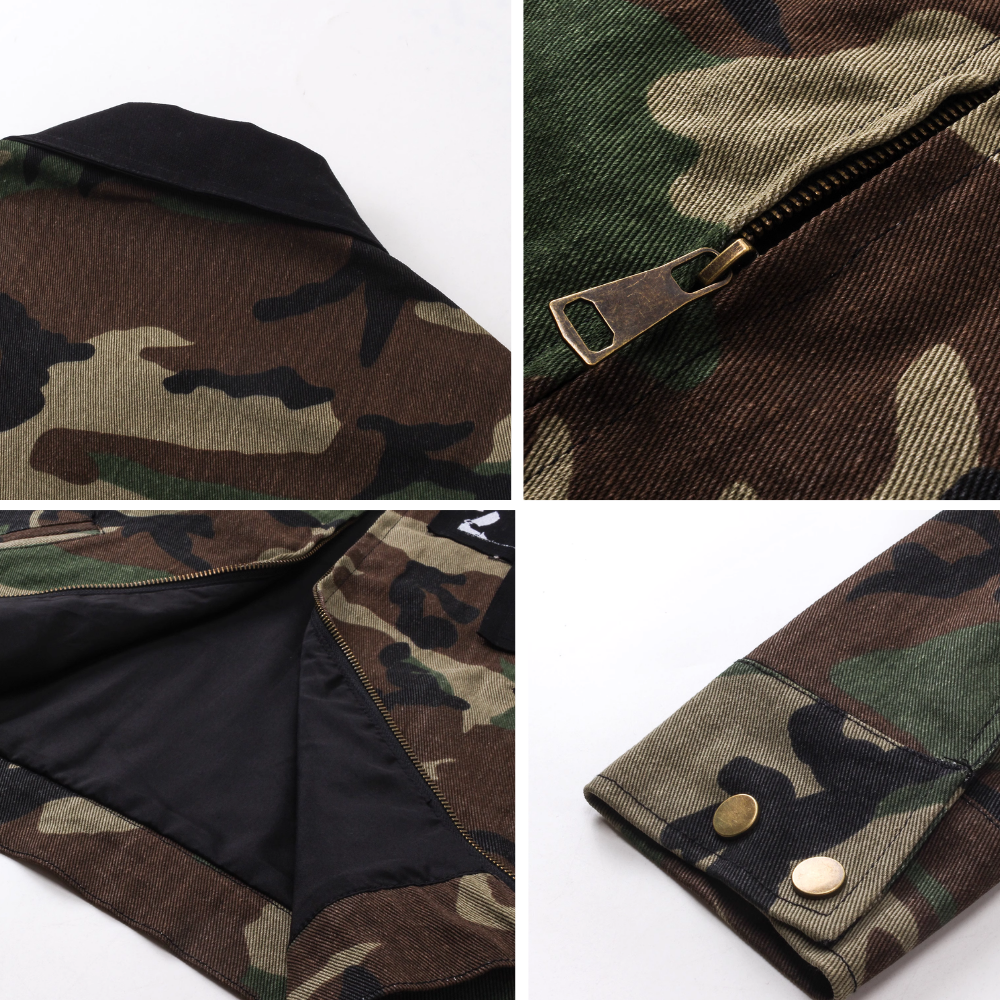 Portrait Patch Camouflage Work Jacket