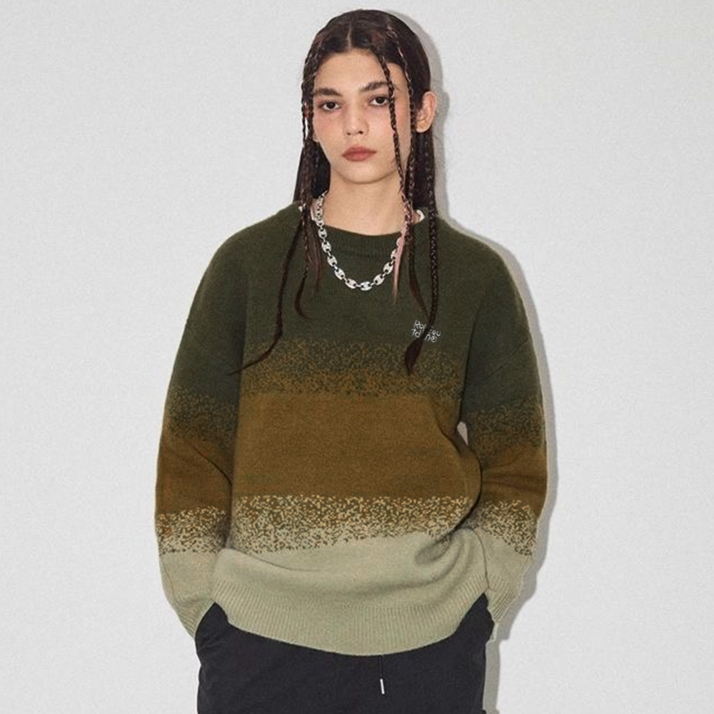 Gradient crewneck sweater