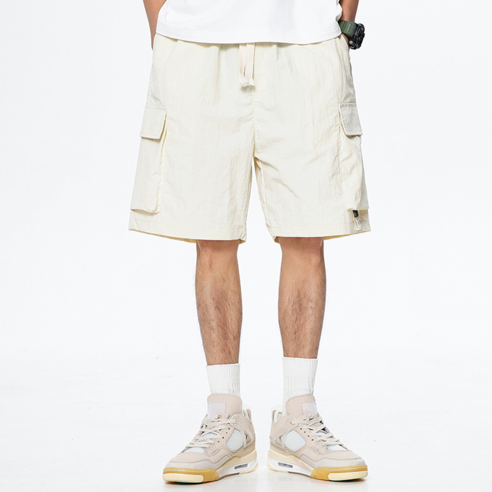 Retro Solid Color All-Match Cargo Shorts