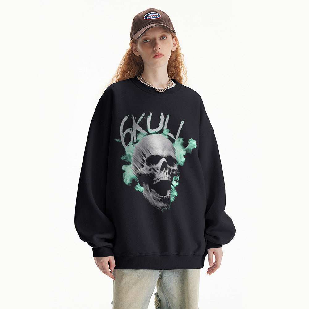 6Kull Fire Grim Skull Sweatshirt