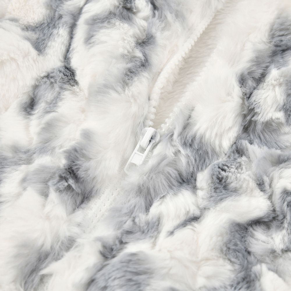 【NOW TREND】Solid Tie-Dyed Sherpa Coat