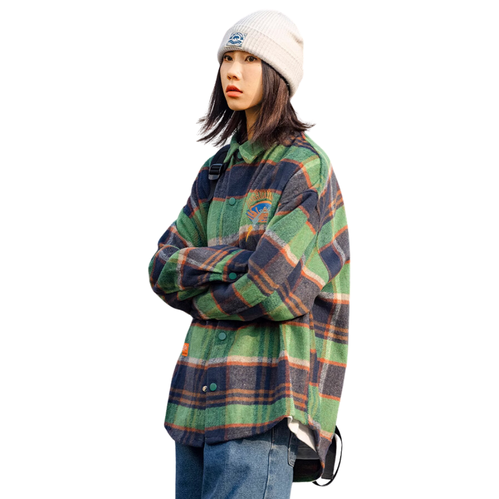 Eyes Letter Patch Embroidered Shirt