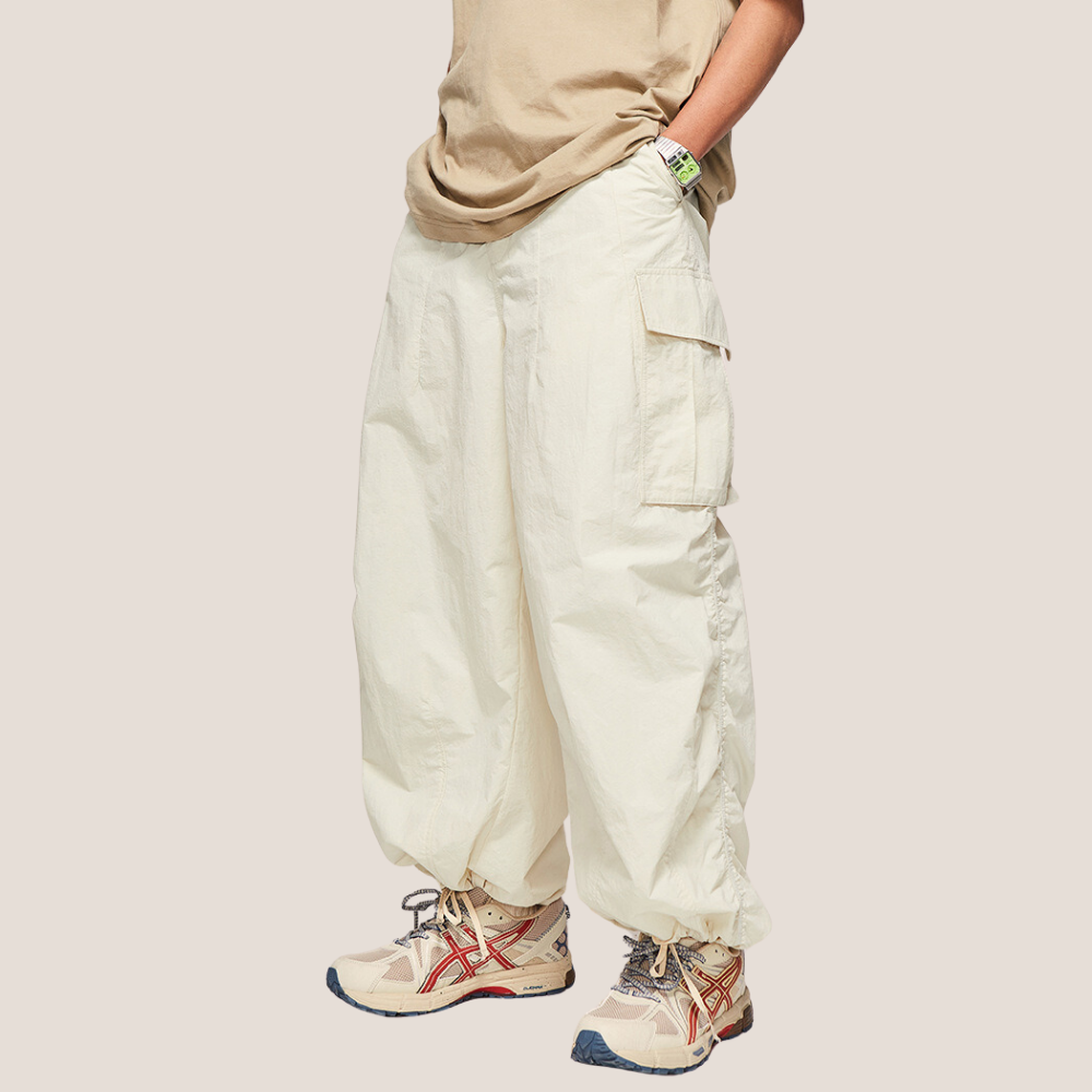 Three-dimensional Pocket Drawstring Cargo Pants