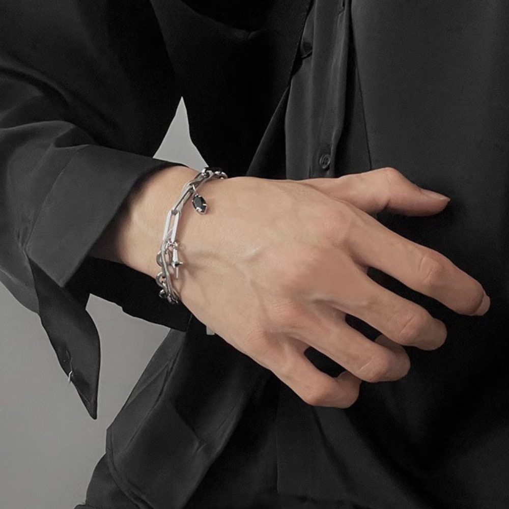 Double Star Obsidian Bracelet