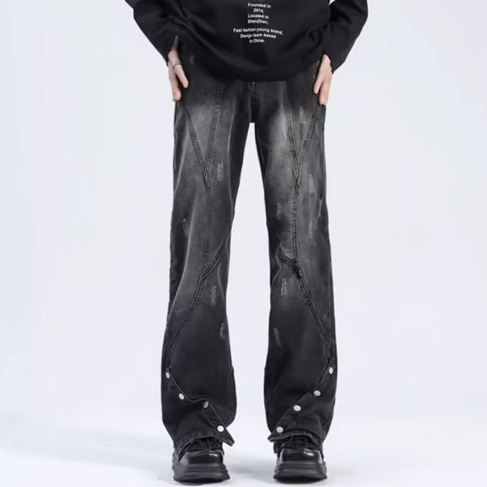 High Street Bootcut Buttoned Jeans