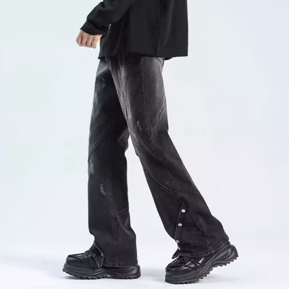 High Street Bootcut Buttoned Jeans