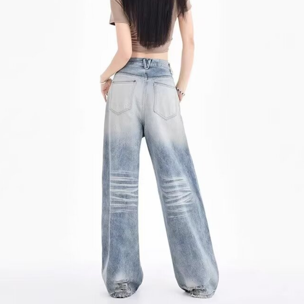 Women's American Loose Floor-Mopping Jeans