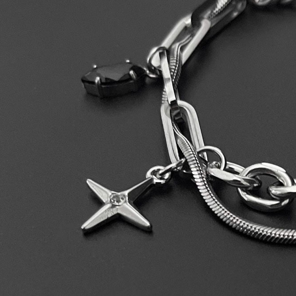Double Star Obsidian Bracelet