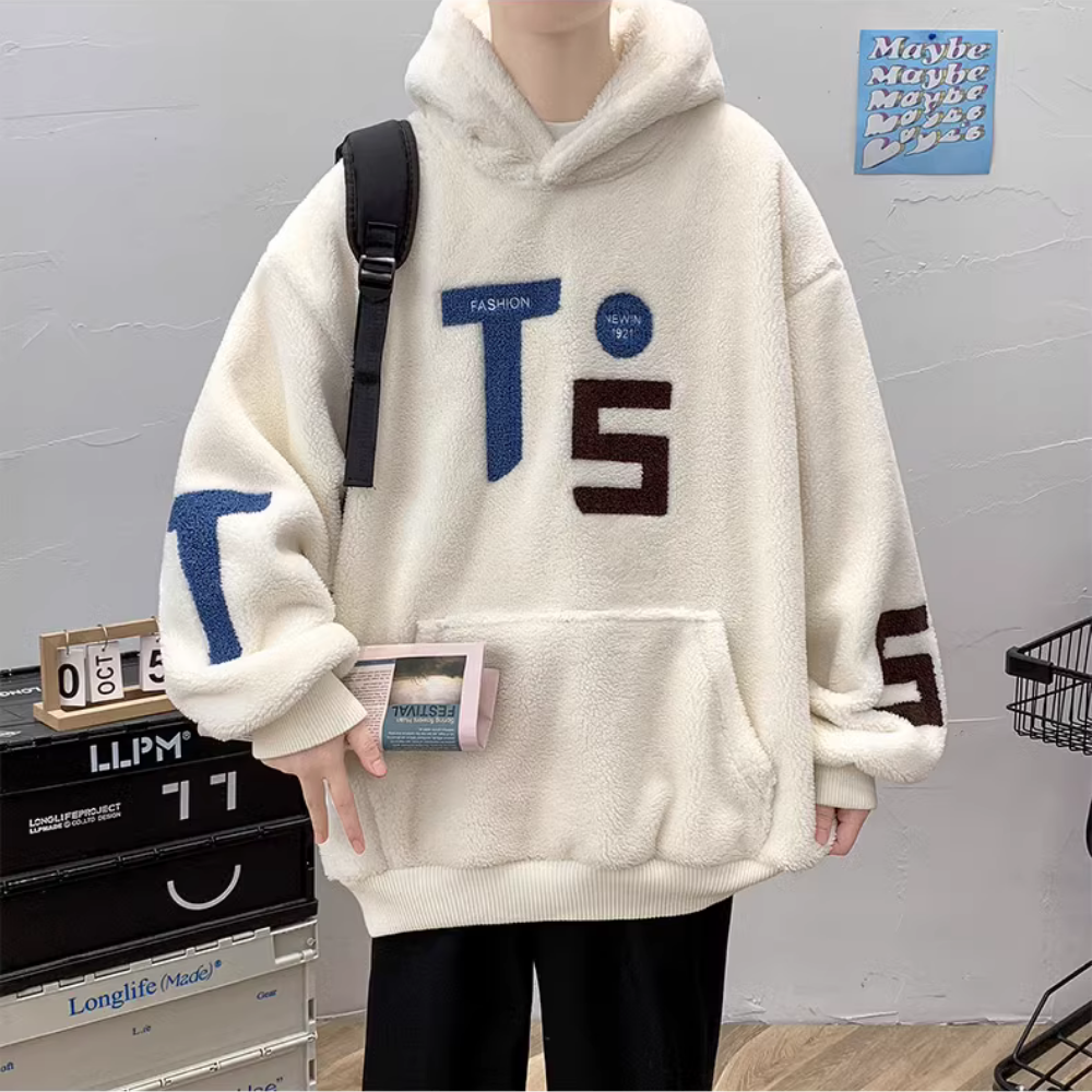 Letter Plus Velvet Hoodie