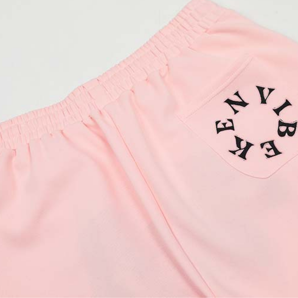 Casual Alphabet Star Flocked Cotton Shorts
