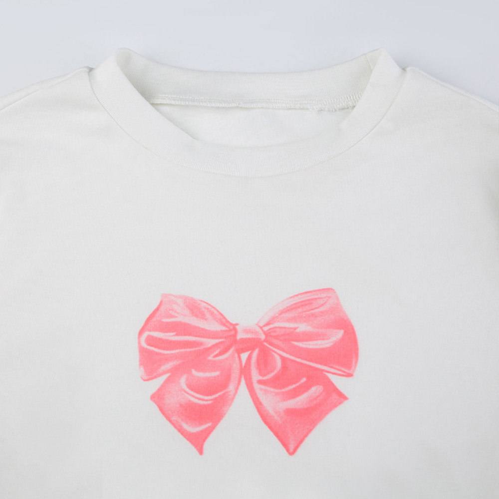 Women's Hot Girl Bow Print Long Sleeve