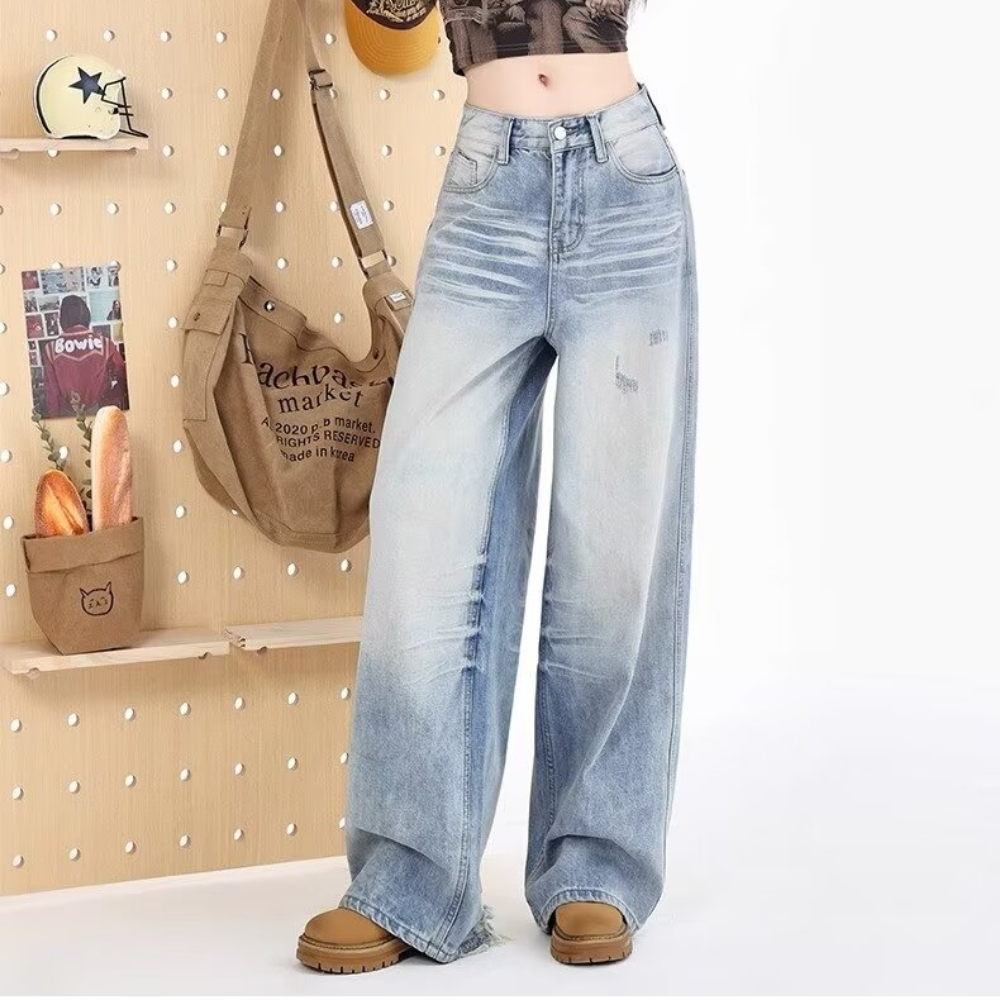 Women's American Loose Floor-Mopping Jeans