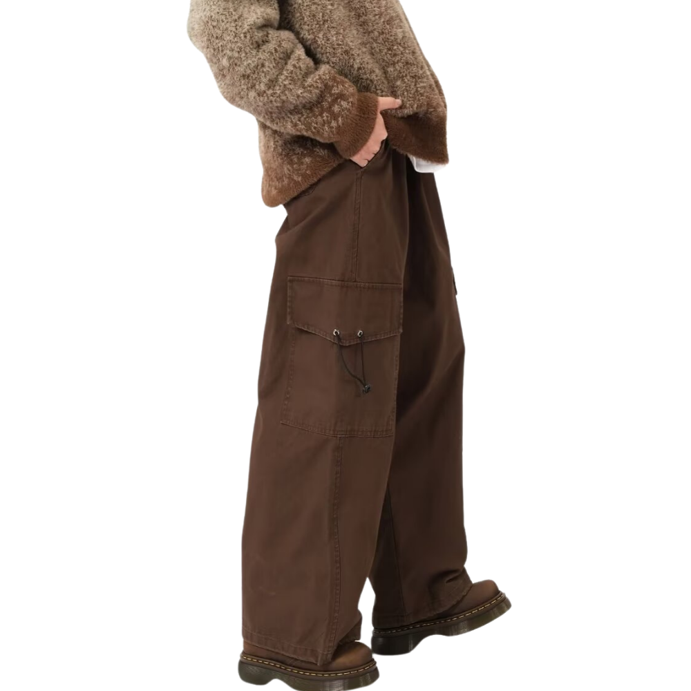 Retro Pocket Adjustable Drawstring Cargo Pants