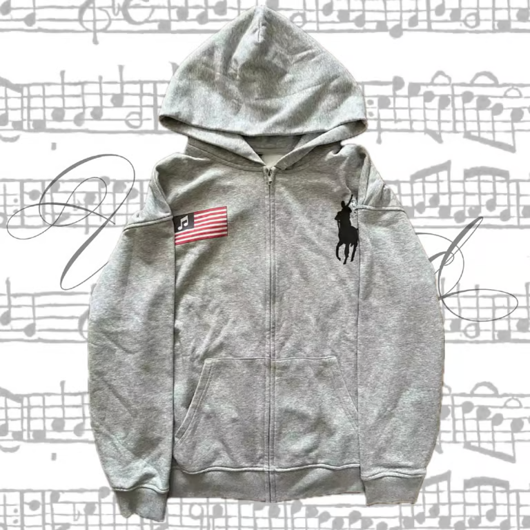 Unseen Echoes Polo Flag Zip Hoodie