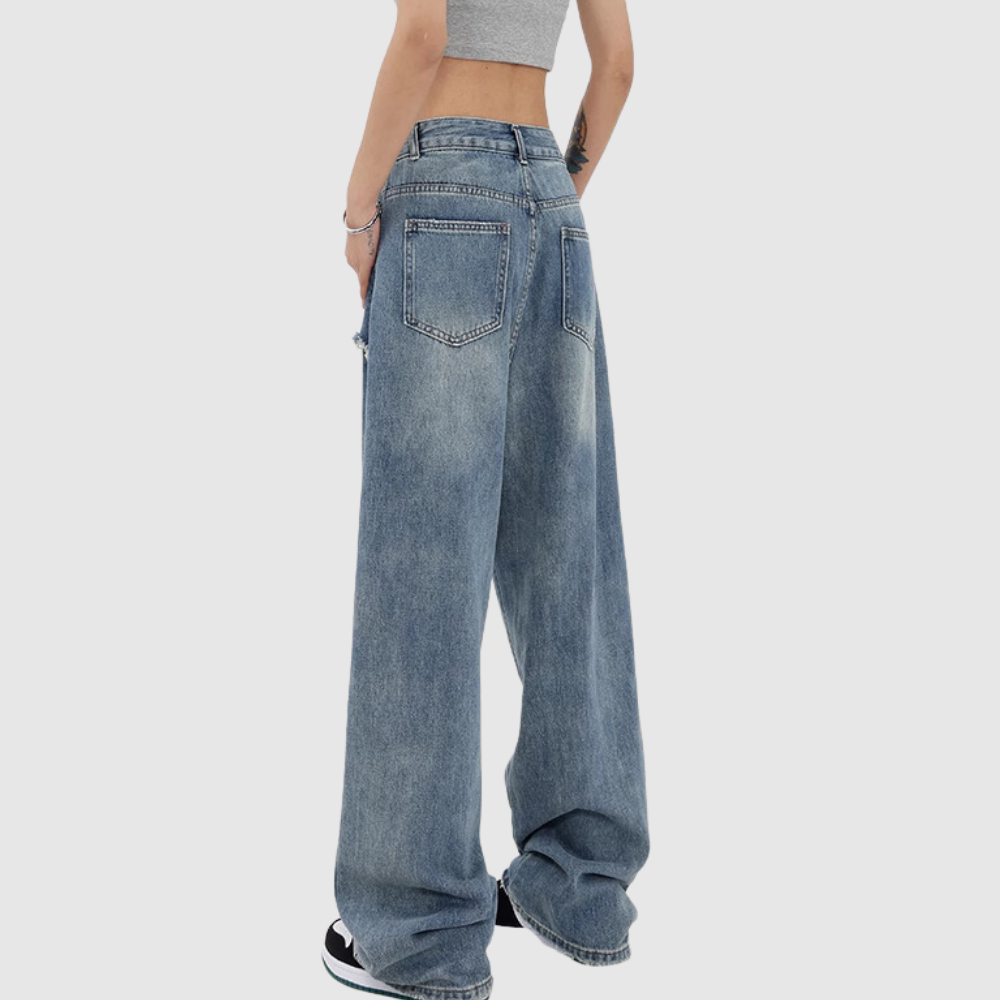 Women's Irregular Splicing Jeans