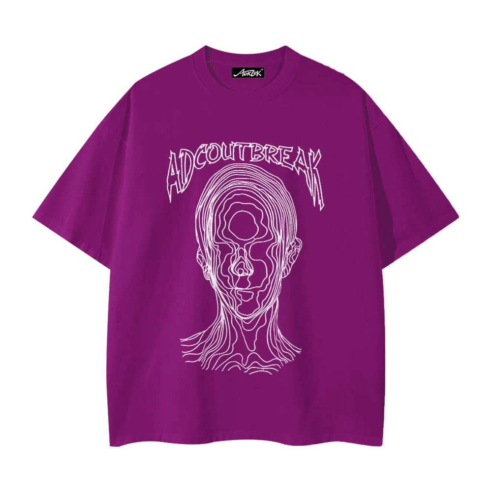 Line Face Letters T-Shirt