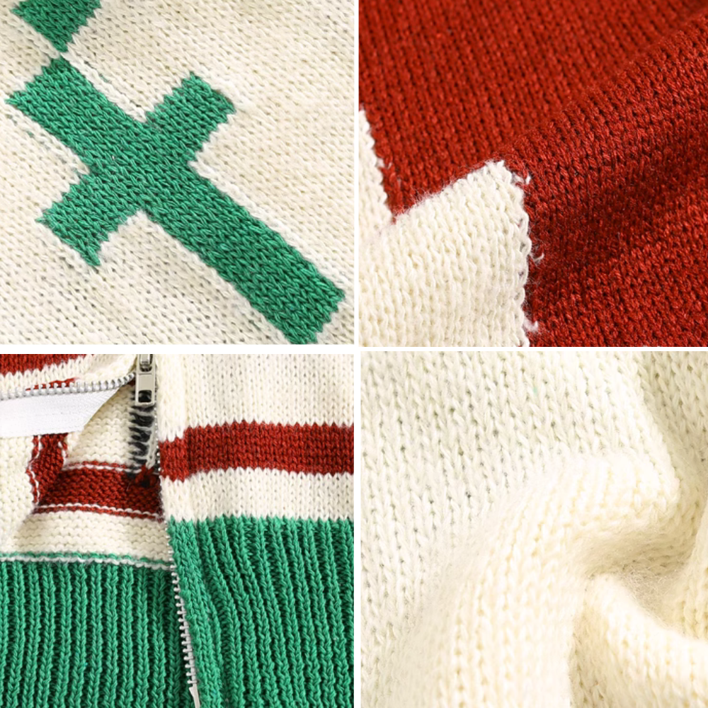 Cross Flower Cardigan Sweater