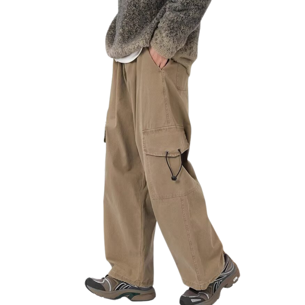 Retro Pocket Adjustable Drawstring Cargo Pants