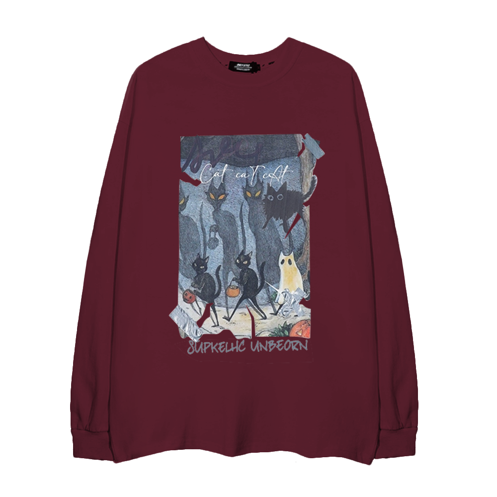 High Street Cat Shadow Ghost Long-Sleeve Shirt