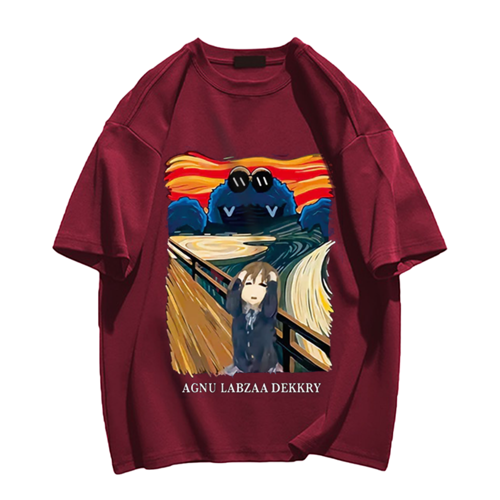 Upset Cartoon Girl Cotton T-shirt